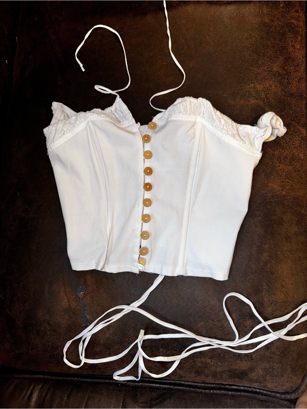 Urban Outfitters White Corset Crop Top